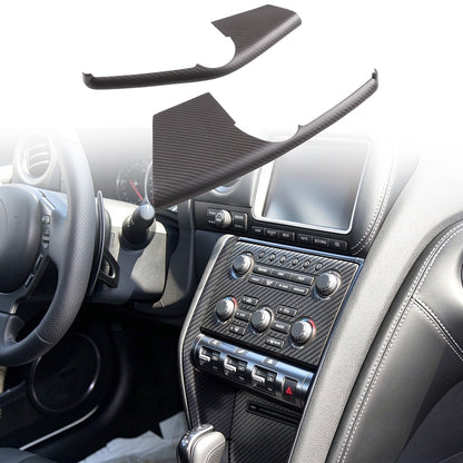Matte Real Carbon Fiber Mode Button Side Trim For Nissan GTR R35 2008-2016 6