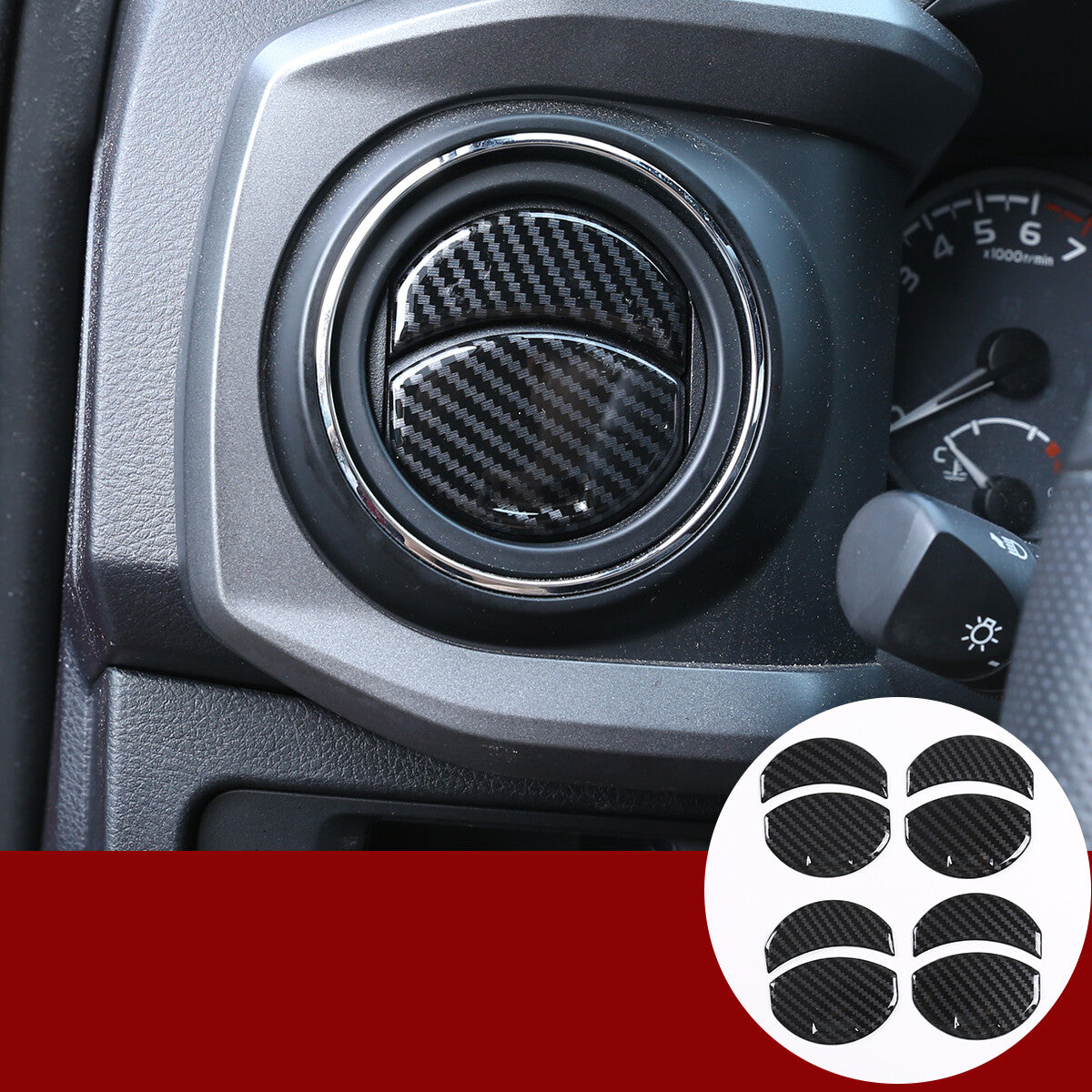 Carbon ABS Full Interior Center Console Kit Cover Trim Set For Toyota Tacoma 16+ 16