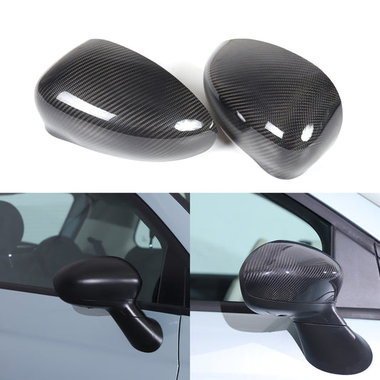 Real Carbon Fiber Rear View Side Mirror Cover Cap Trim For Fiat 500 2010-2023 1