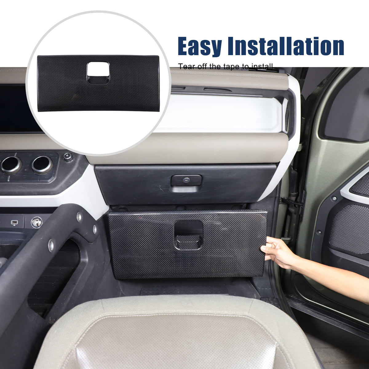 Real Carbon Fiber Passenger Side Glove Box Panel Trim For LR Defender L663 20+ 4