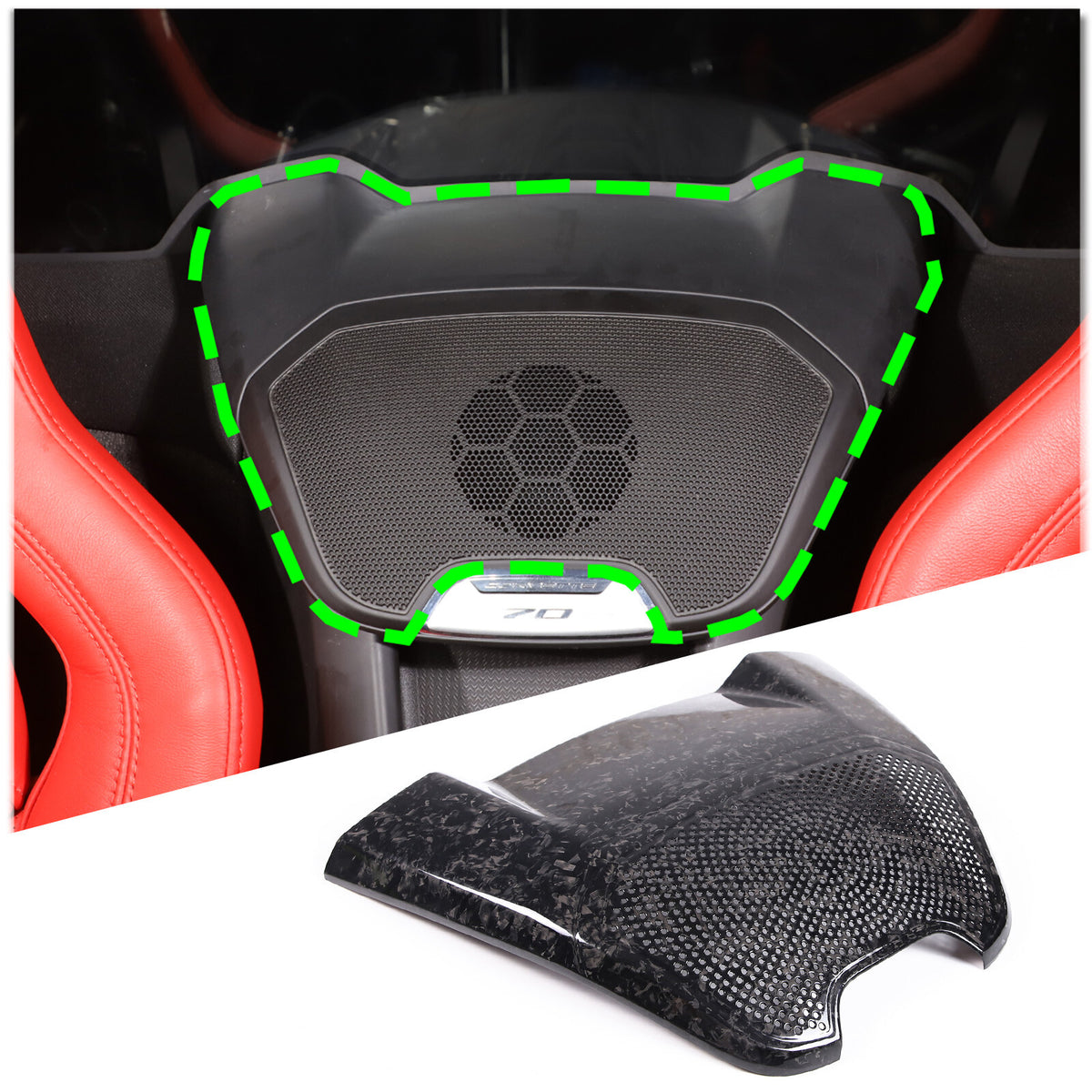 Forged Carbon Fiber Rear Charger Speaker Cover Trim For Corvette C8 Coupe 20-26 10