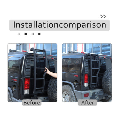 Aluminum Alloy Car Rear Tail Gate Door Ladder Climbing Fit For Hummer H2 2003-09 15