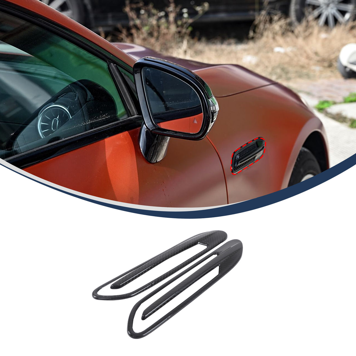 Real Carbon Fiber Side Fender Air Inlet Trim For Mercedes Benz AMG GT50/GT63 2
