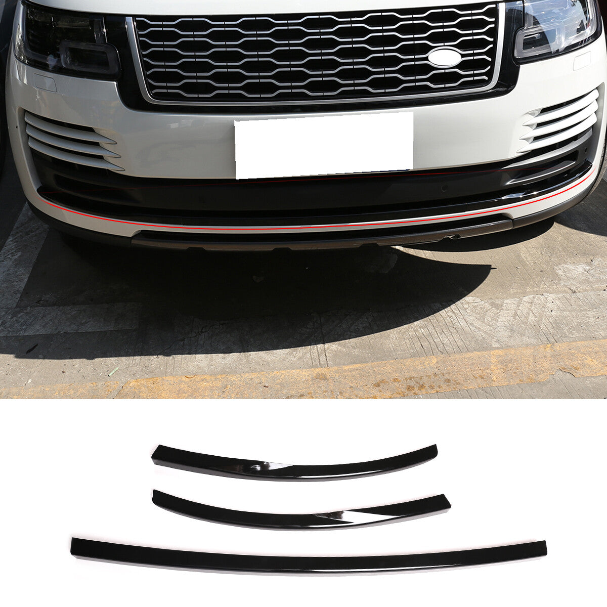 Gloss Black Front Grille Bumper Body Trim Kit For LR Range Rover Vogue HSE 18-22 13