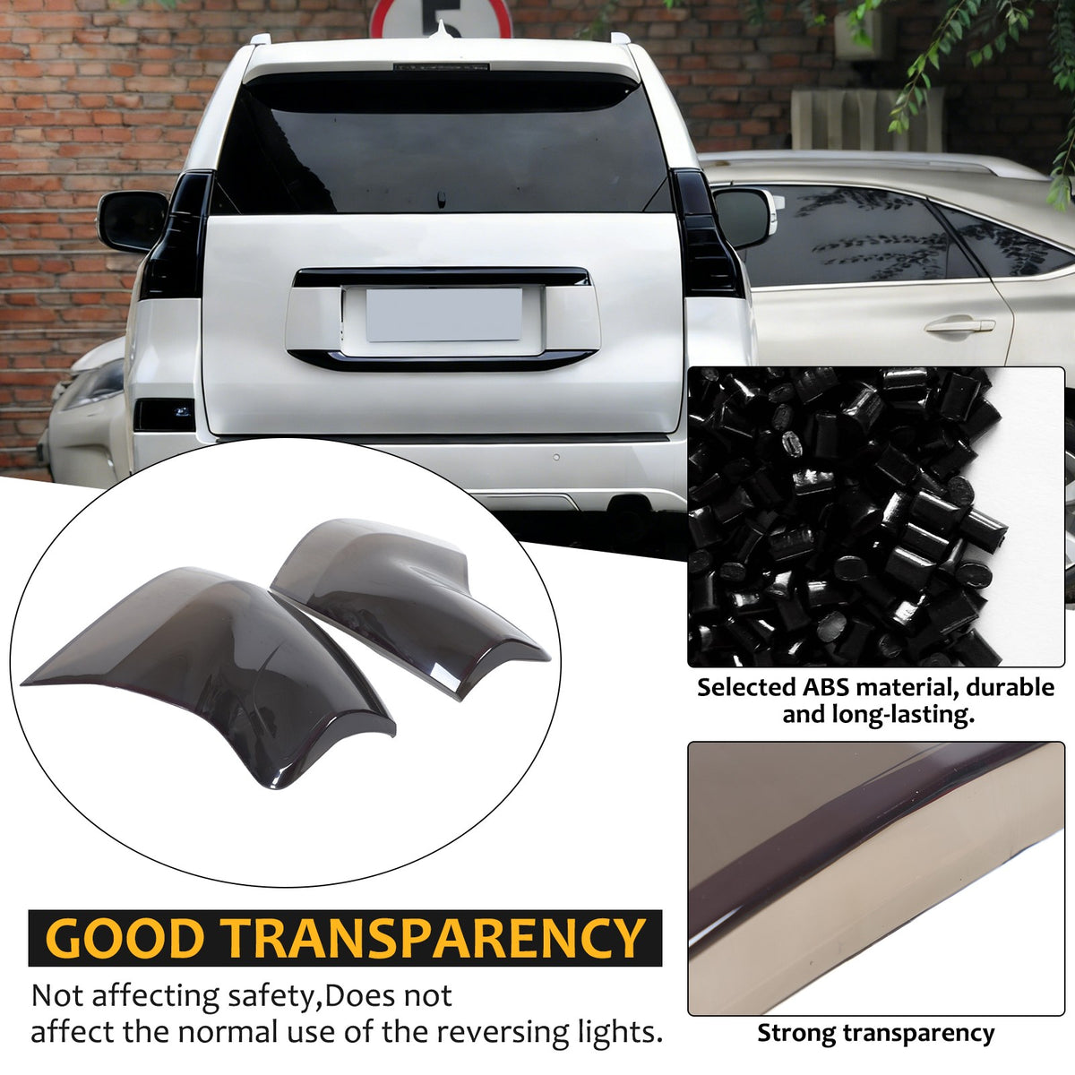 Smoked Black Rear Tail Light Guard Cover Trim Bezel For Lexus GX460 10-23 US 23
