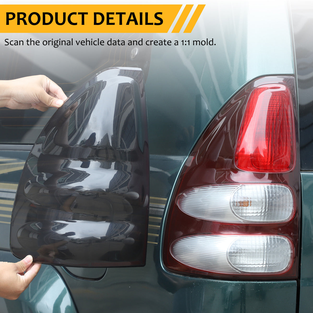 Smoked Black Rear Tail Light Guard Trim Bezel For Toyota Prado FJ120 03-09 US 4