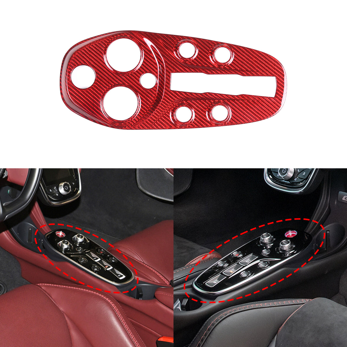 Carbon Fiber Central Console Gear Shift Panel Trim For McLaren GT 2019-2022 5