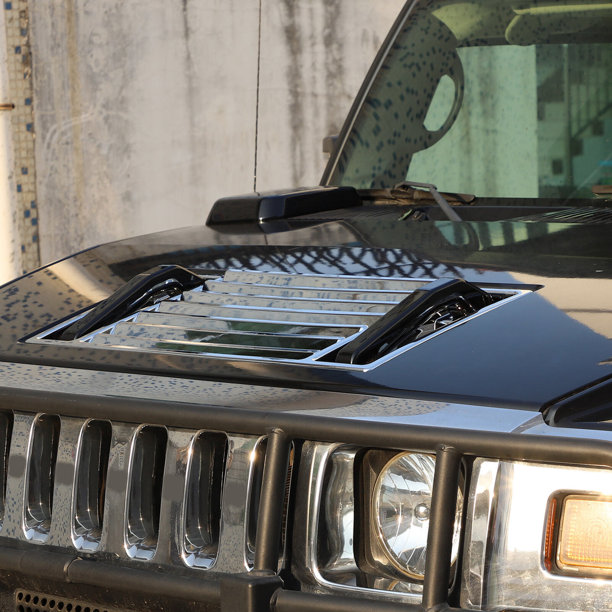 Glossy Piano Black Front Bumper Exterior Trim Cover Set For Hummer H2 2003-2009 - Styles 1-5 56