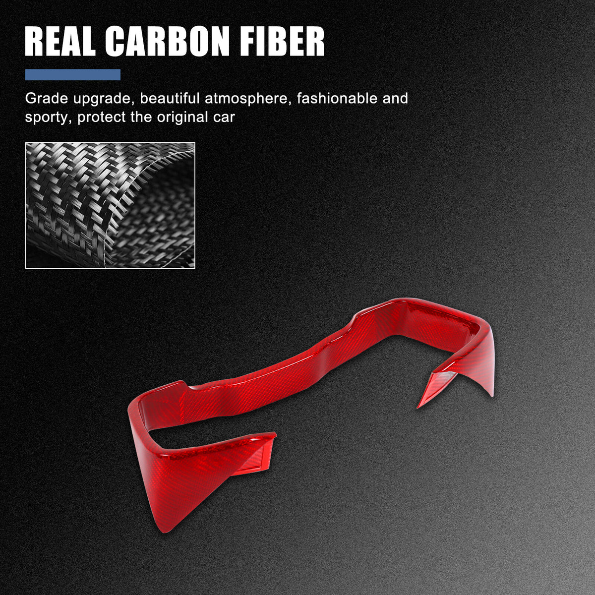 Red Real Carbon Fiber Center Dashboard Trim For Subaru Crosstrek 24+ 18