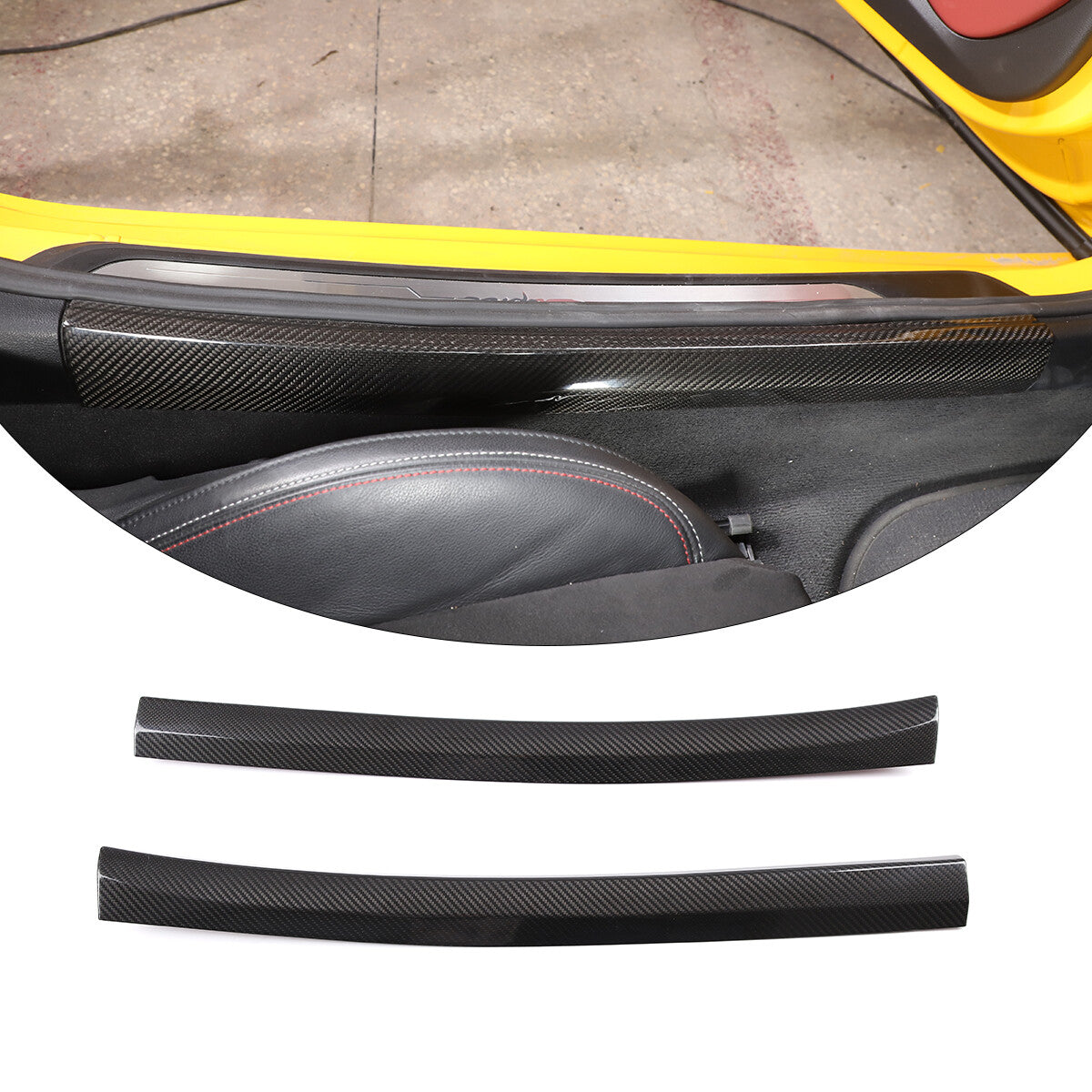 Car Interior Door Sill Cover threshold Carbon Fiber For Toyota Supra A90 19-24 1
