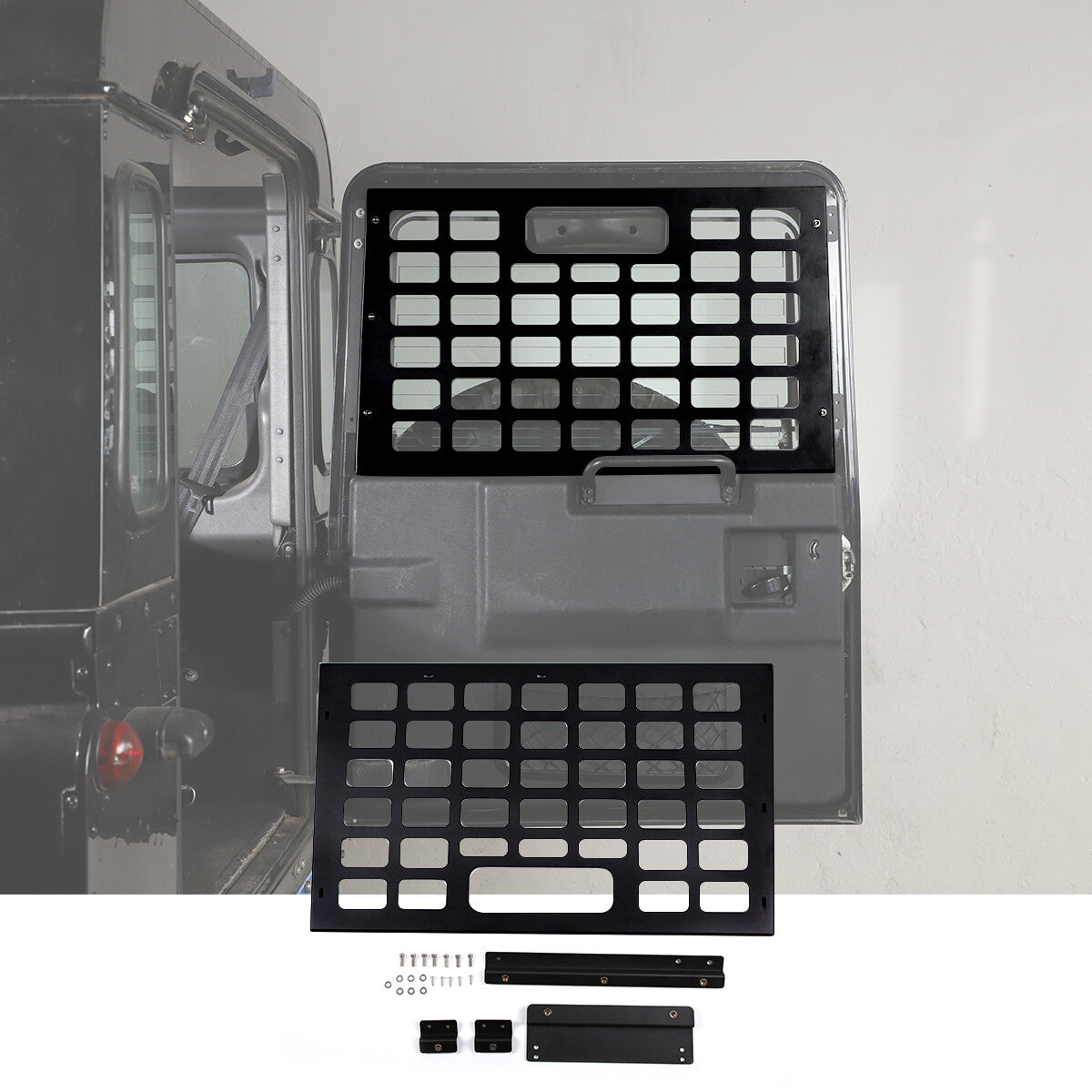 Tailgate Rear Window Trunk Storage Molle Panel For LR Defender 90 110 2004-2019 1