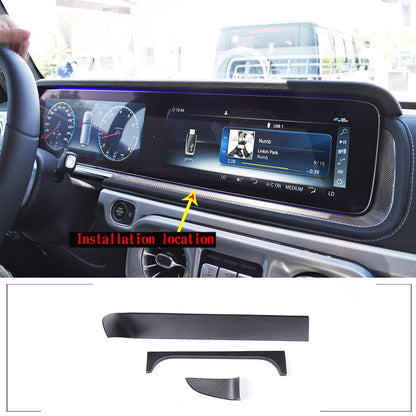 Matte Real Carbon Fiber Display Frame Trim For Mercedes Benz G Class 19-20 3