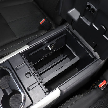 Center Console Safe GUN Storage Lock Box W/ TRAY For Nissan Titan 2016-2023 15