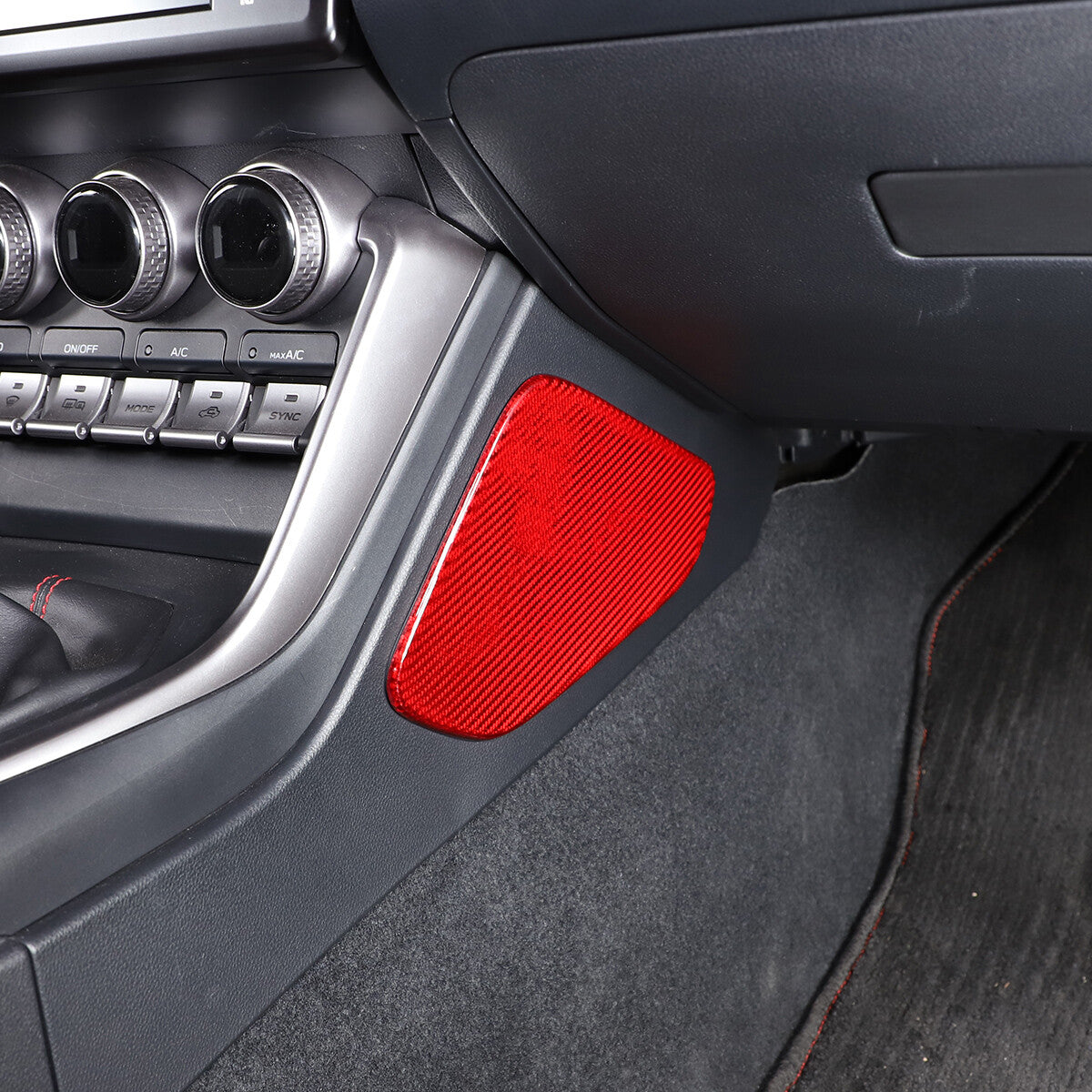 Red Real Carbon Fiber Interior Center Console Trim Set Kit For Subaru BRZ 22+ 58