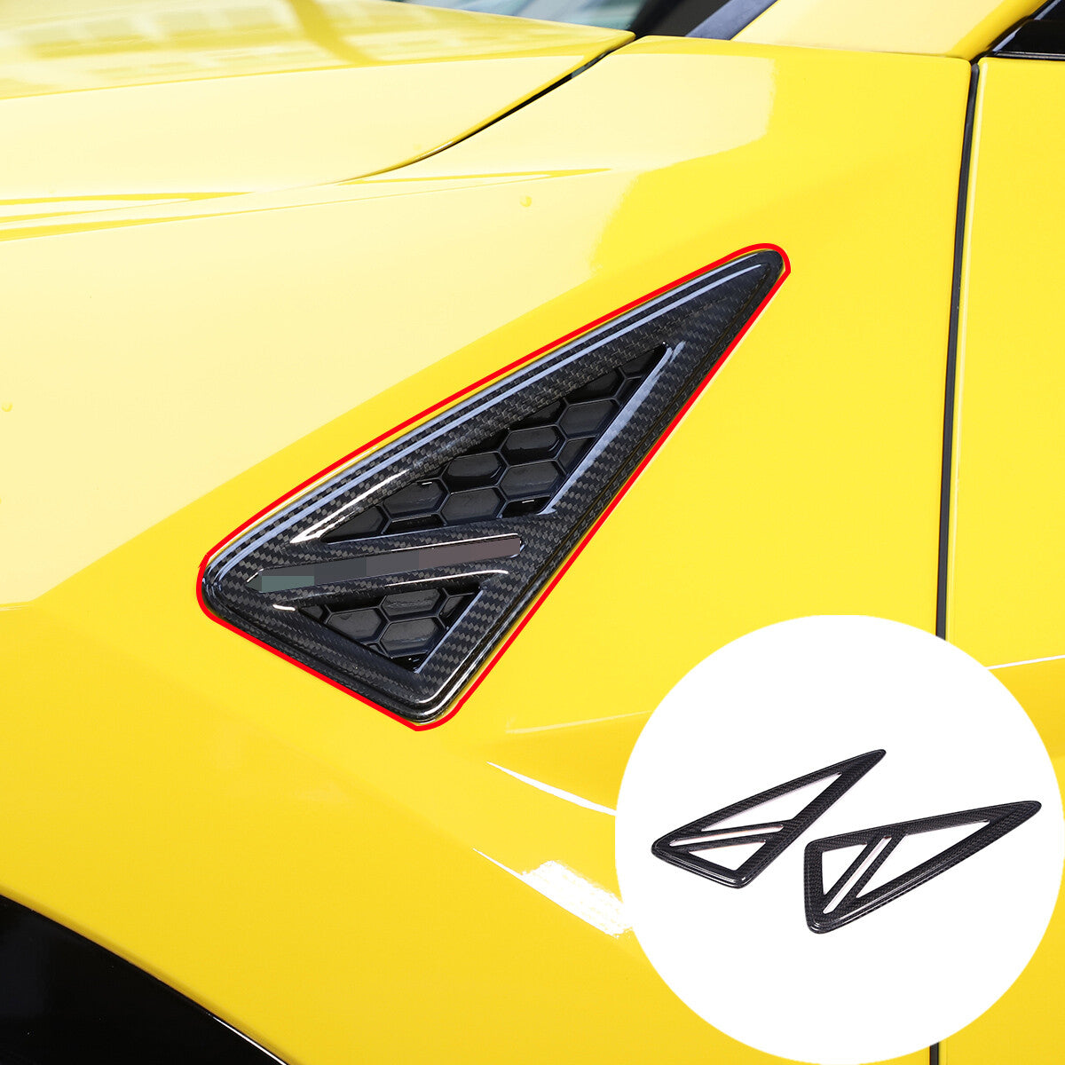 Real Carbon fiber Side Fender Vent Air Wing Trim For Lamborghini URUS 18-23 1