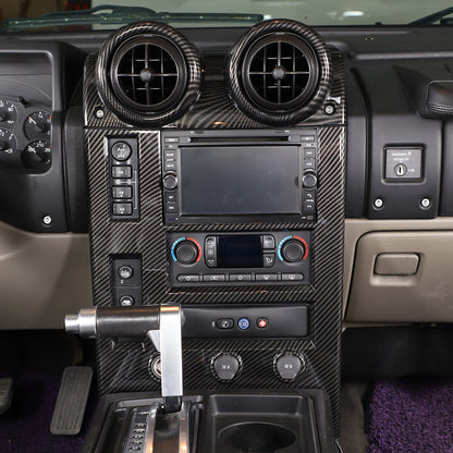 For Hummer H2 2003-2007 Center Air Vent Trim Cover Panel Carbon Fiber Style 6