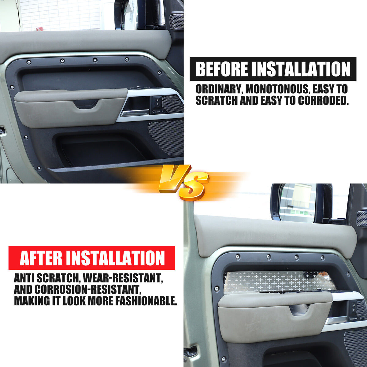 Steel Interior door Panel trim Frame For Land Rover Defender L663 110/130 20-24 16