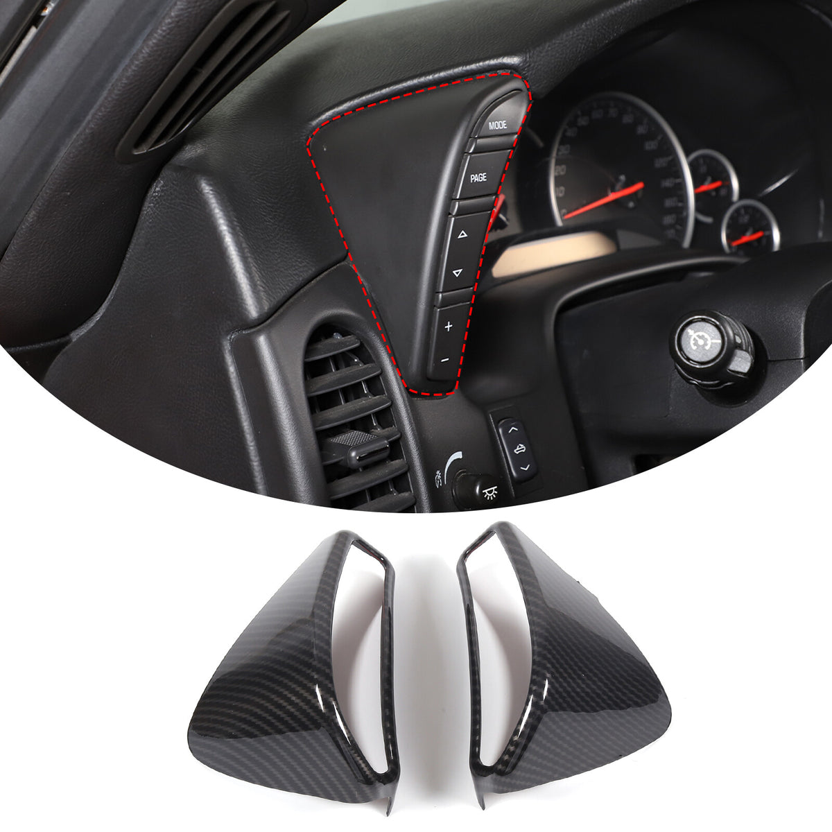 ABS Carbon Fiber Dashboard Interior Air Outlet Frame Sets For Corvette C6 05-13 10