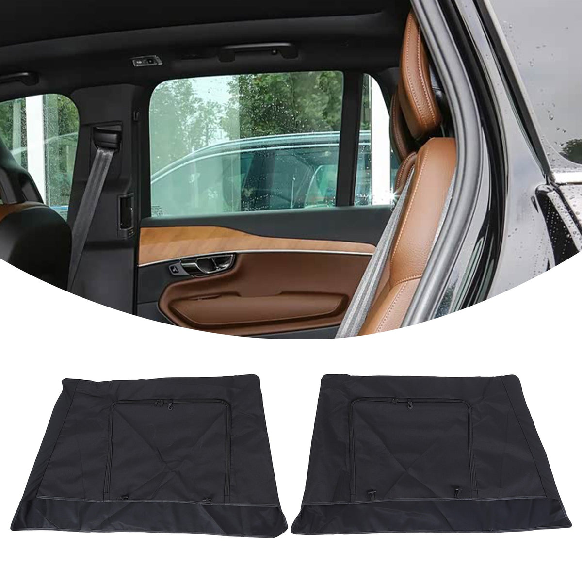 Black ABS Rear Window Visor Sun Shade Cover For Volvo XC90 2015-2024 1