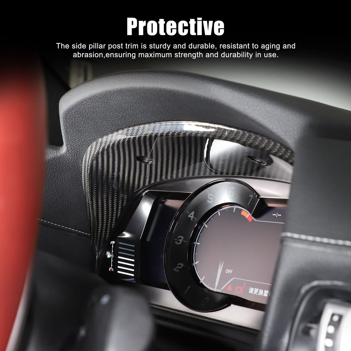 Real Carbon Fiber Dashboard Instrument Cover Trim For Toyota Supra A90 2019-22 9