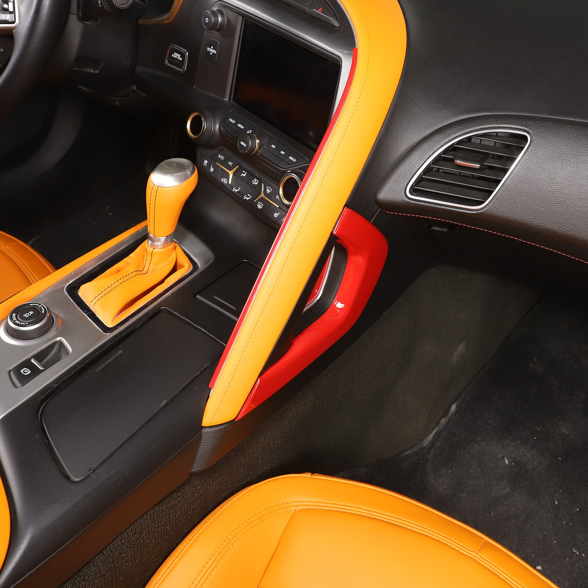 Sports Red ABS Interior Decoration Cover Trim Kit For Corvette C7 2014-19 - Styles 6-10 25