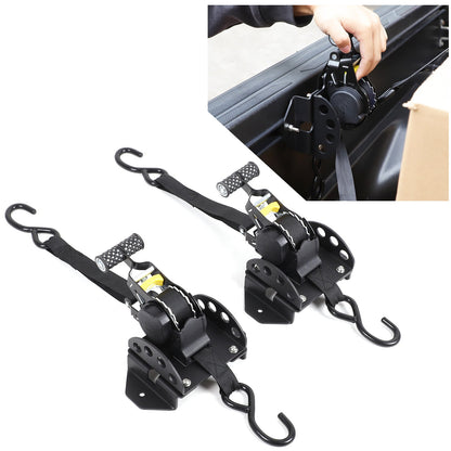 Retractable Truck Bed Tie-Down Ratchet Straps For Toyota Tacoma/Tundra US 9
