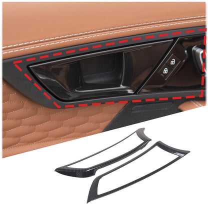 ABS Carbon Fiber Inner Door Handle Frame Cover Trim For Jaguar F-TYPE 2013-24 US 6