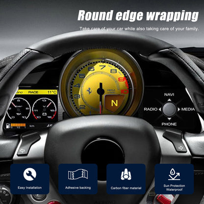 Red Real Carbon Fiber Instrument Tachometer Cover For Ferrari 458/488 2011-2016 5
