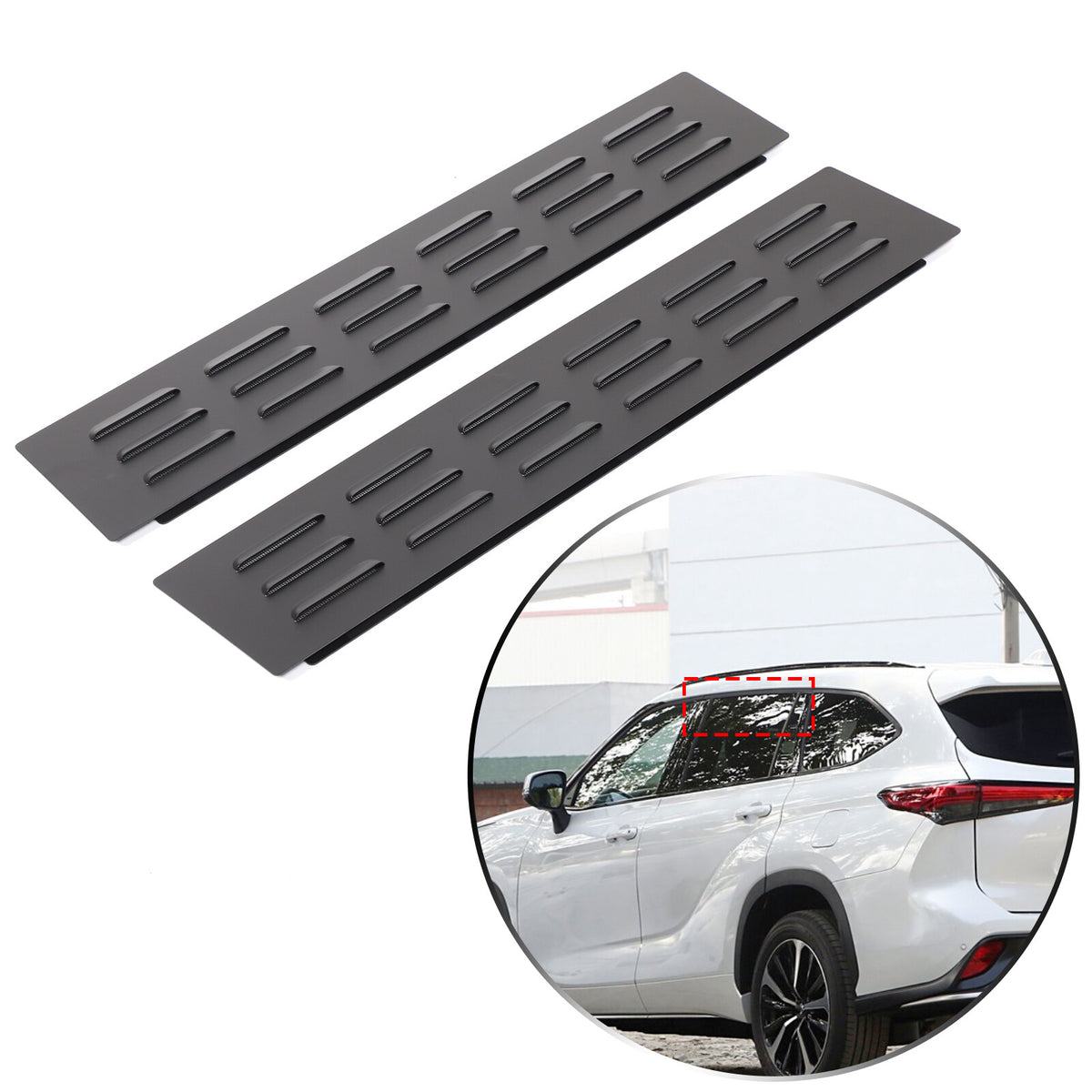 Rear Door Window Louver Air Vent Panel Trim Cover For Toyota Highlander 2022+ 6