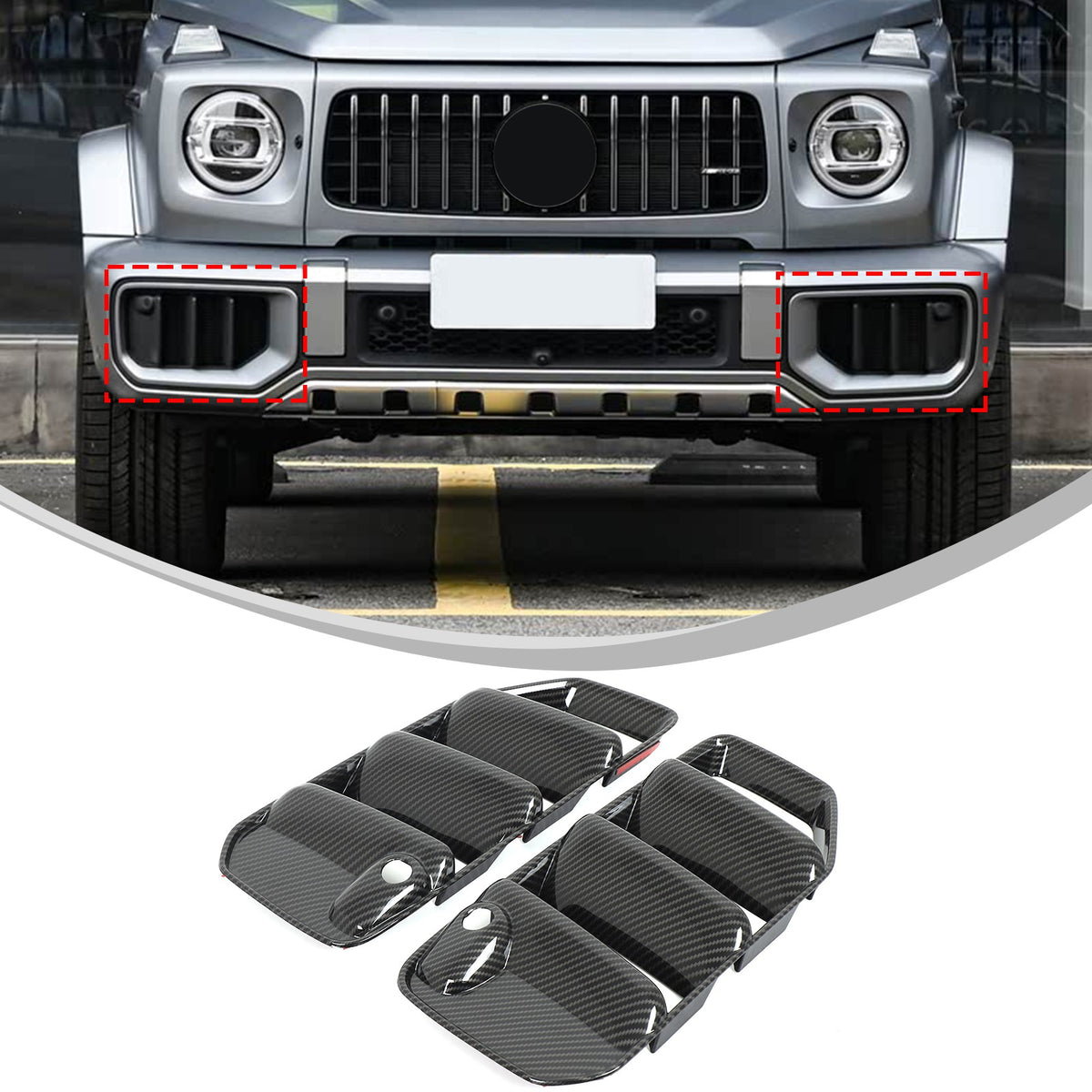 Carbon ABS Front Bumper Side Air Intake Grille Trim For Benz G-Class G63 25+ US 10