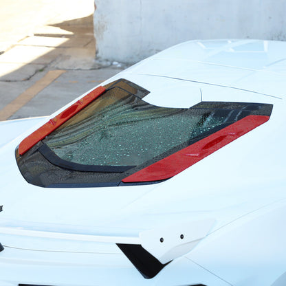 ABS Sport Red Rear Hood Wash Waterproof Cover For Corvette C8 2020+ 10
