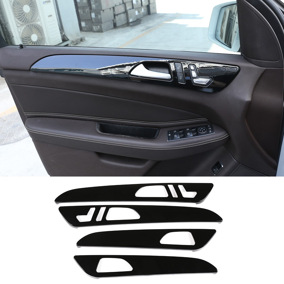 Piano Black Door Panel Trim For Benz ML W166/GLE W166/GLS/X166/GL X164 13-19 US 6