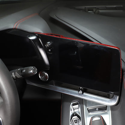 Red Real Carbon Fiber Full Interior Set Decor Trim Kit for Corvette C8 20-25 177