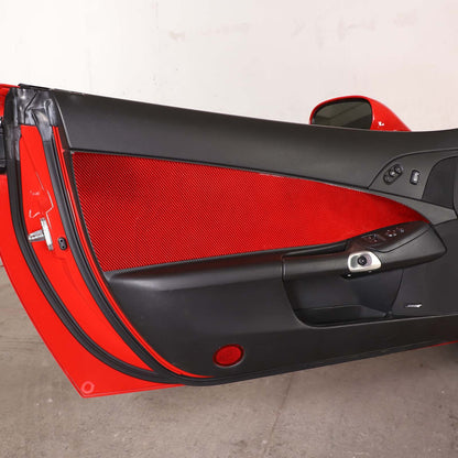 Red Carbon Fiber Interior Anti-kick Door Panel Sticker For Corvette C6 2005-13 5