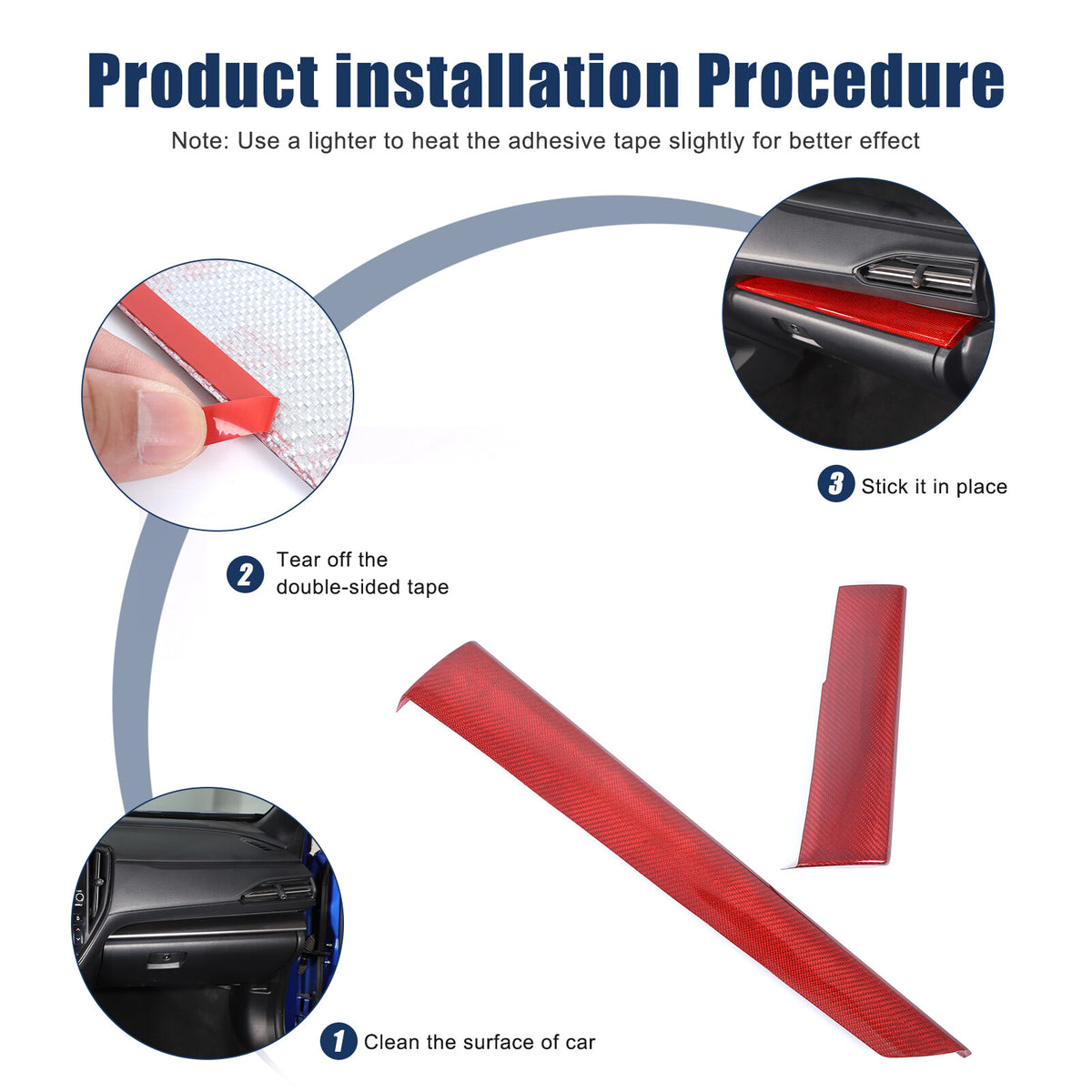 Red Real Carbon Fiber Center Console Panel Trim For Subaru WRX VB Crosstrek 22+ 3