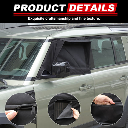 Block Shades Front Car Door Window Cover Sun Protection For LR Defender 2020+ US 1