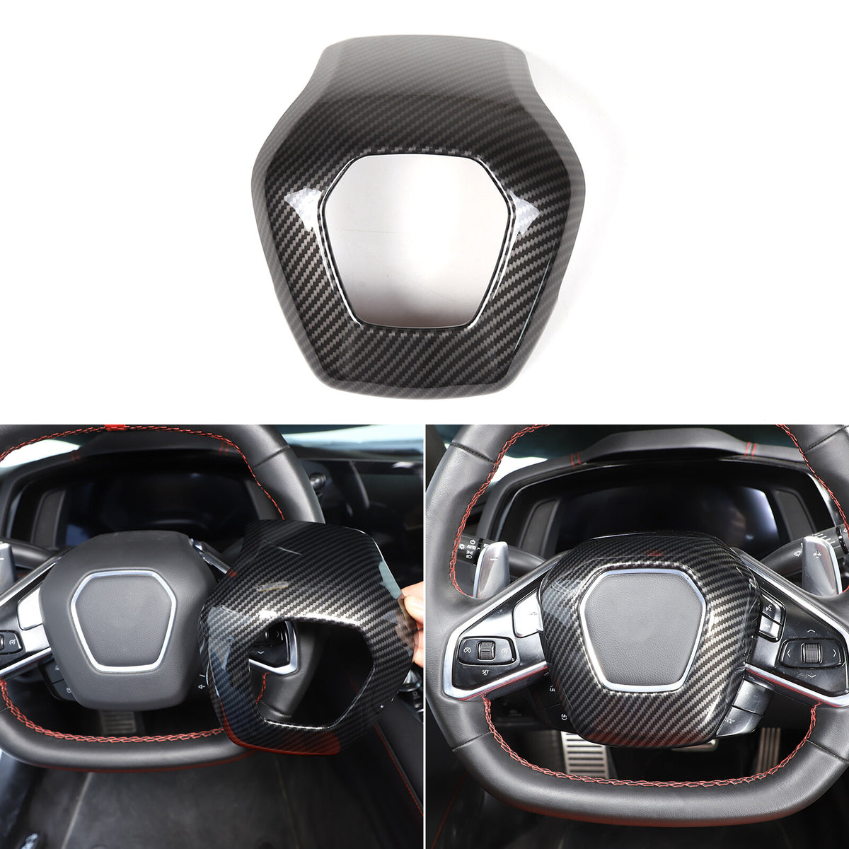 ABS Carbon Fiber Interior Full Cover Trim Kit Set For Corvette C8 2020-2025 17