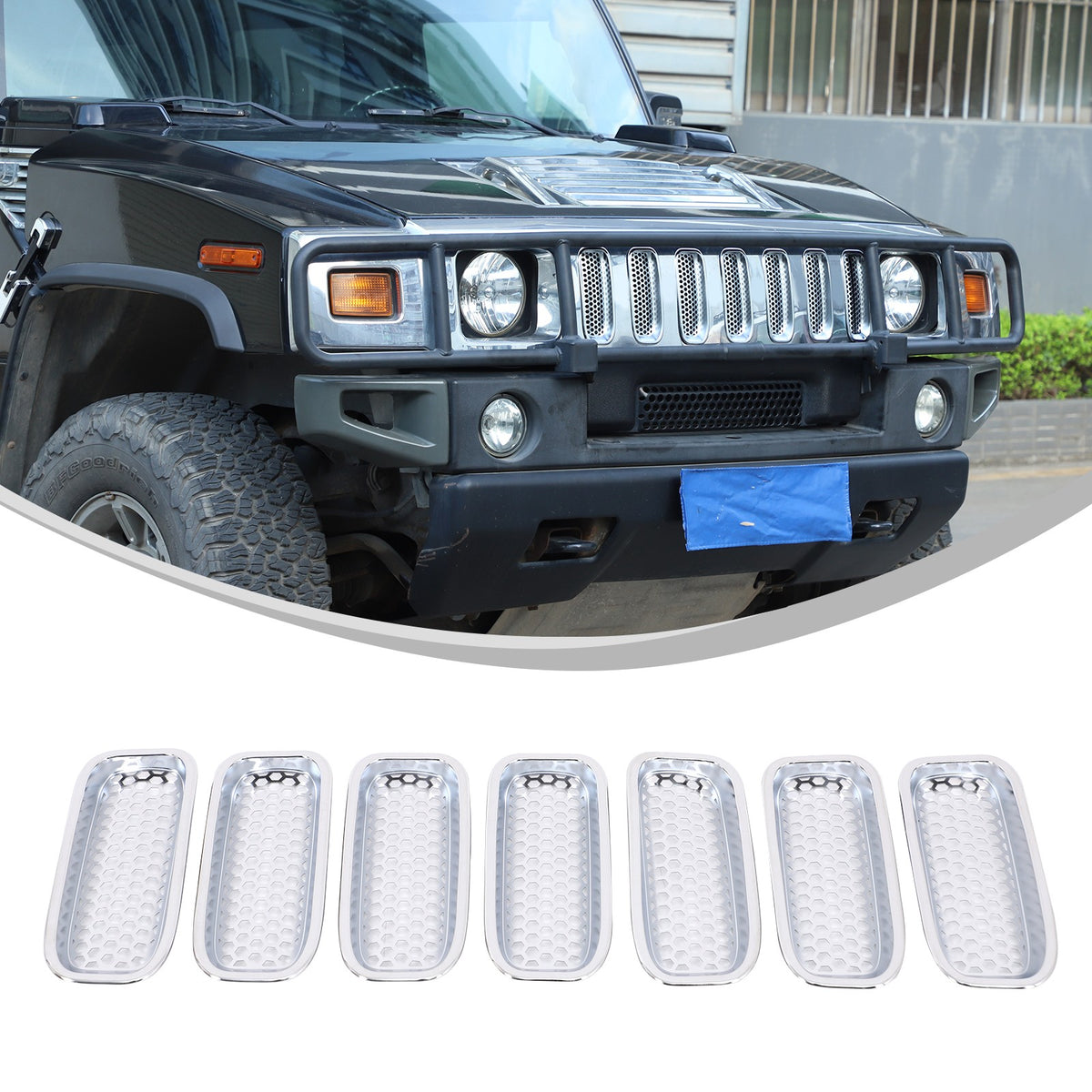Silver Chrome Exterior Door Handle Mirror Hood Vent Trim Kit For Hummer H2 03-09 149