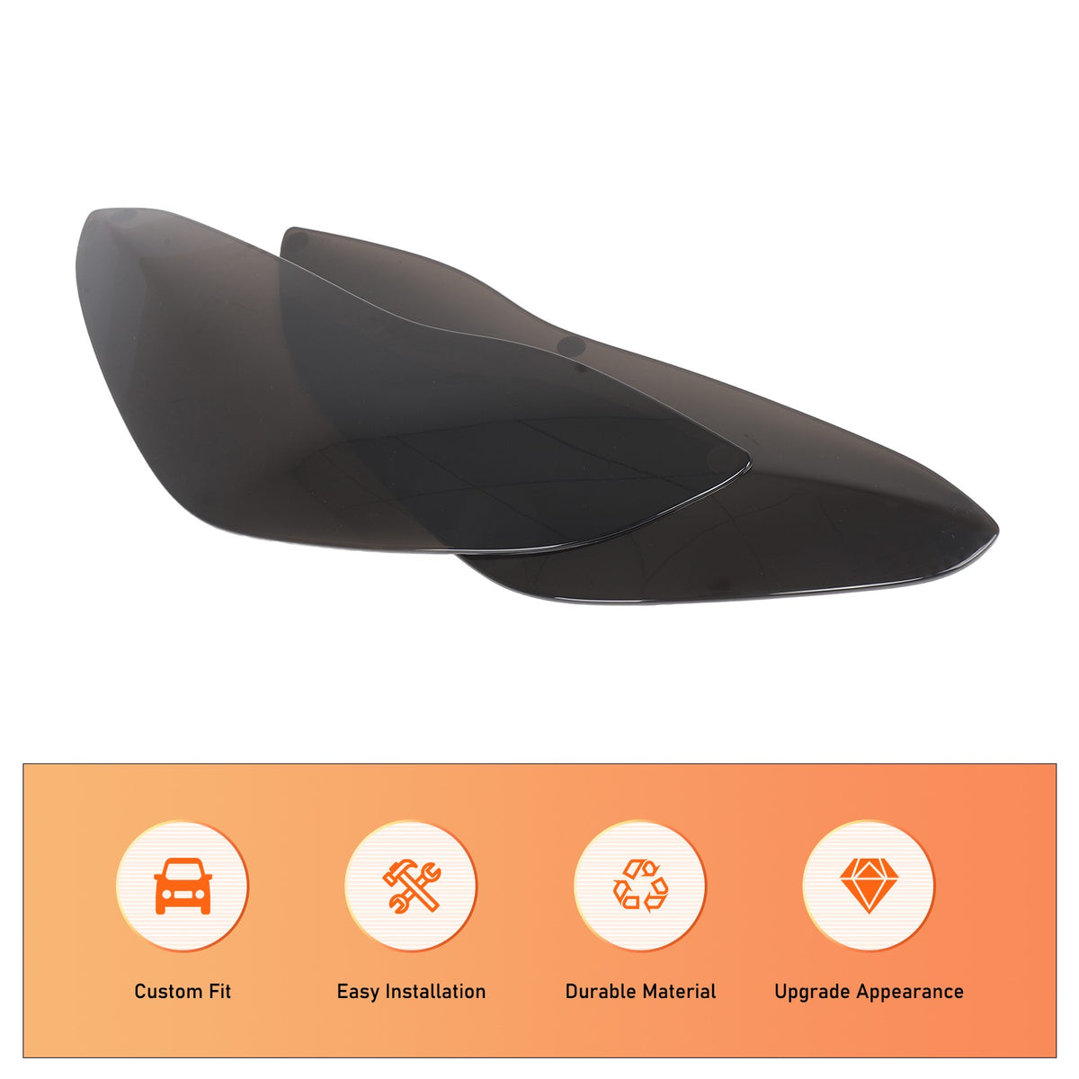 Transparent Gray Smoked Front Headlight Trim Cover For Tesla Model 3/Y 17-22 US 12