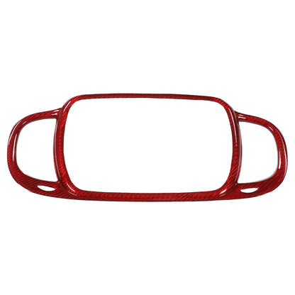 Red Real Carbon Fiber Center Console Air Outlet Trim For Fiat 500 2016+ 4