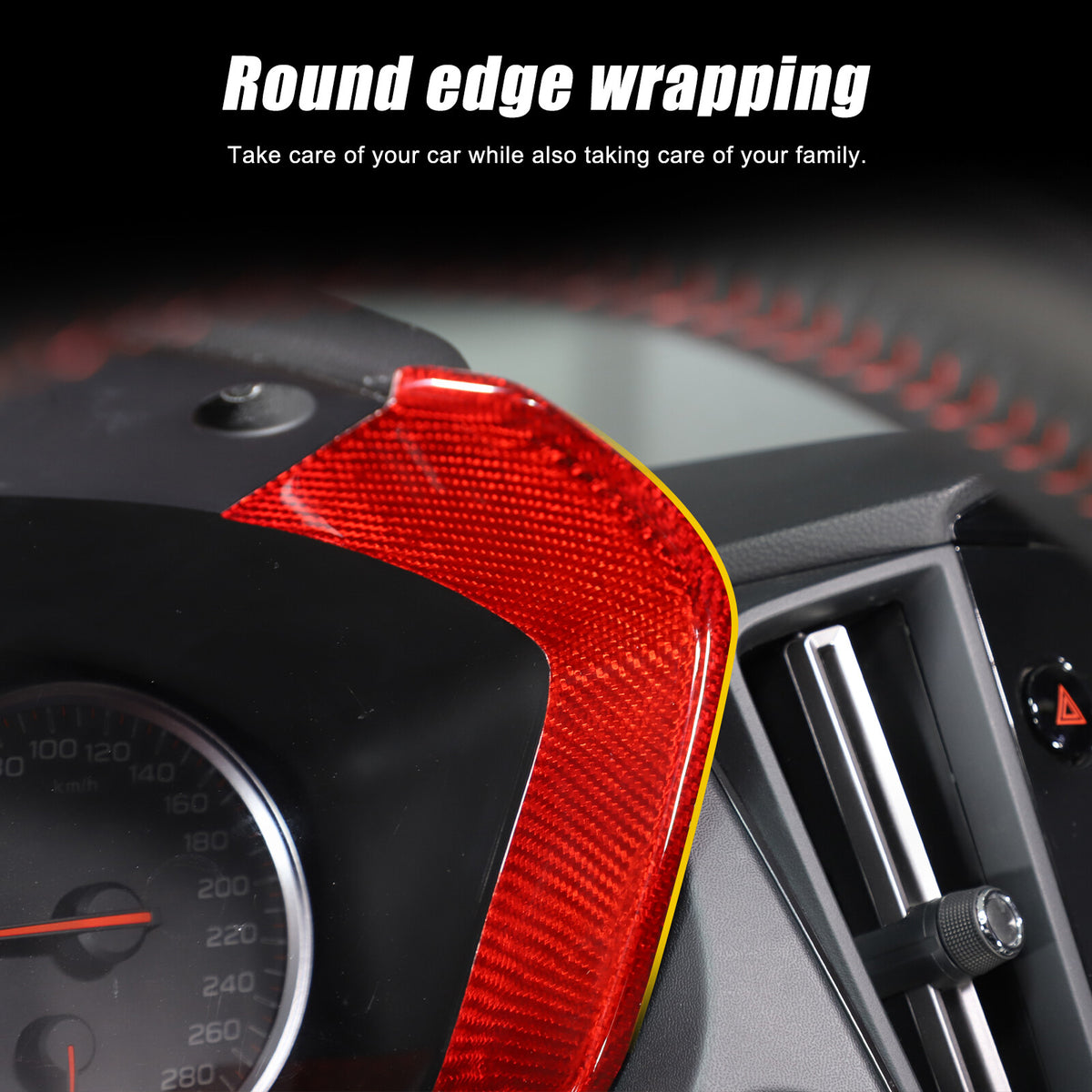 Red Real Carbon Fiber Center Console Dashboard Trim For Subaru WRX 2022+ 2