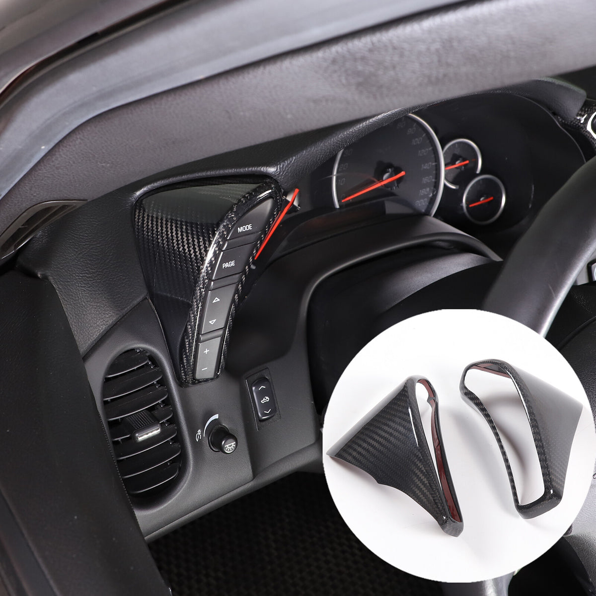 Real Carbon Fiber Dashboard Speedometer Side Cover Trim For Corvette C6 05-13US 2