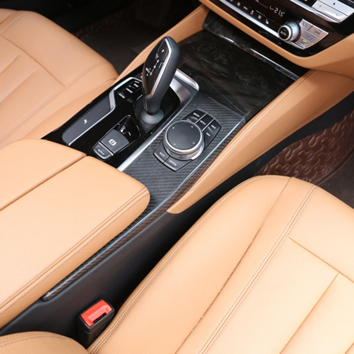 Real Carbon Fiber Center Console Mode Knob Trim For BMW 5 Series G30 2018-22 US 6