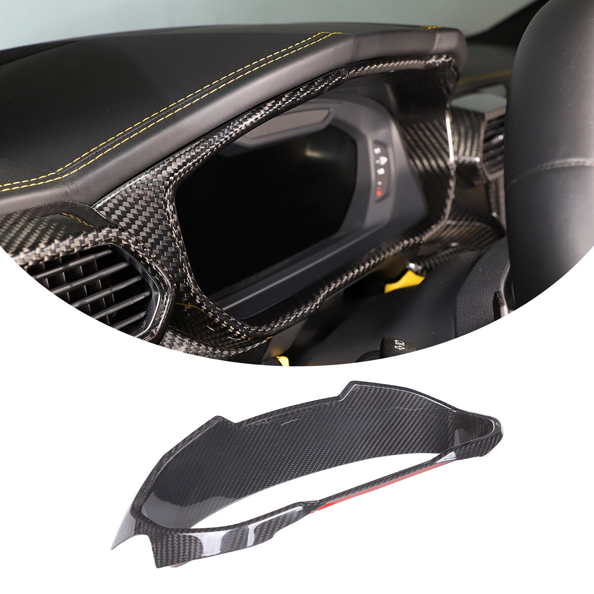 Real Carbon Fiber Dashboard Instrument Trim For Lamborghini URUS 2018-2023 US 13