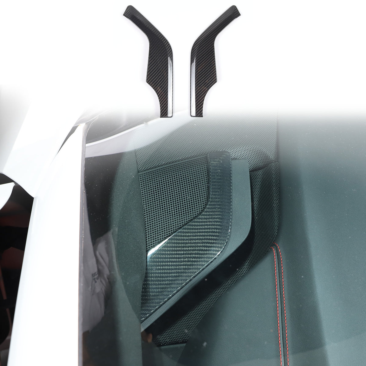 Real Carbon Fiber Interior Dashboard Side Panel Cover Trim Set For Corvette C8 11