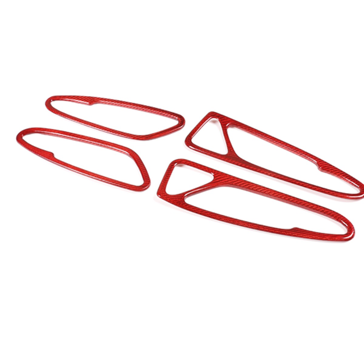 Red Real Carbon Fiber Inner Door Handle Trim For Alfa Romeo Stelvio 949 2017-20 18