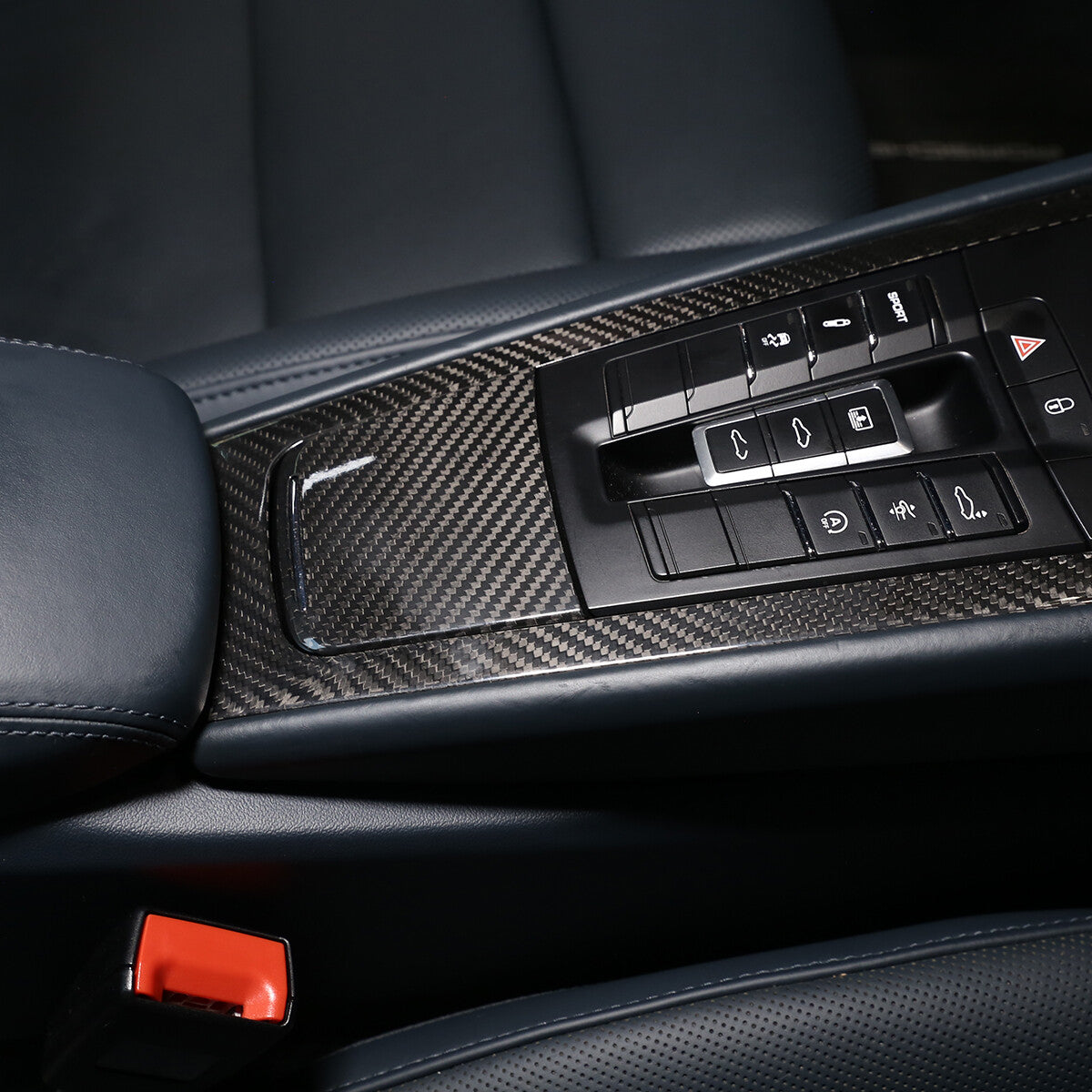 Real Carbon Fiber Center Console Gear Panel Trim Set for Porsche 718 911 12-18 5
