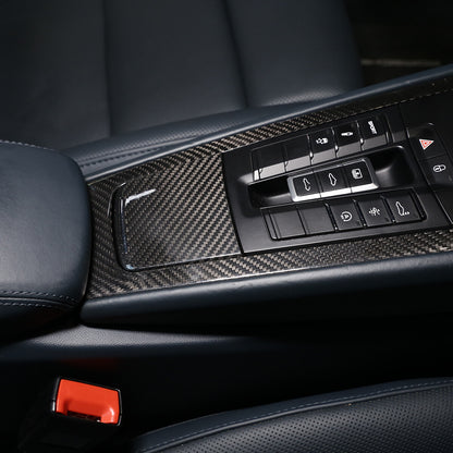 Real Carbon Fiber Center Console Gear Panel Trim Set for Porsche 718 911 12-18 5