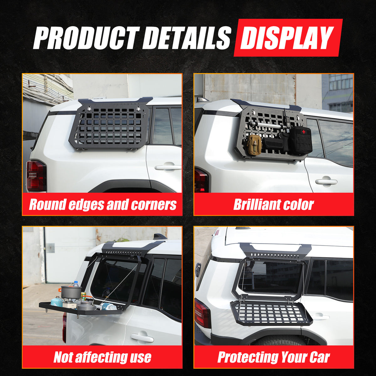 Left Side Molle Panel Trunk Shelf Storage Organizer For Land Cruiser LC250 US 22