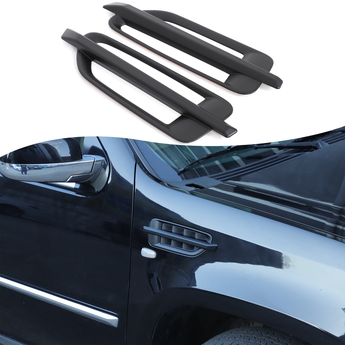 ABS Matte Black Side Air Fender Vent Trim For Cadillac Escalade 2007-2014 1